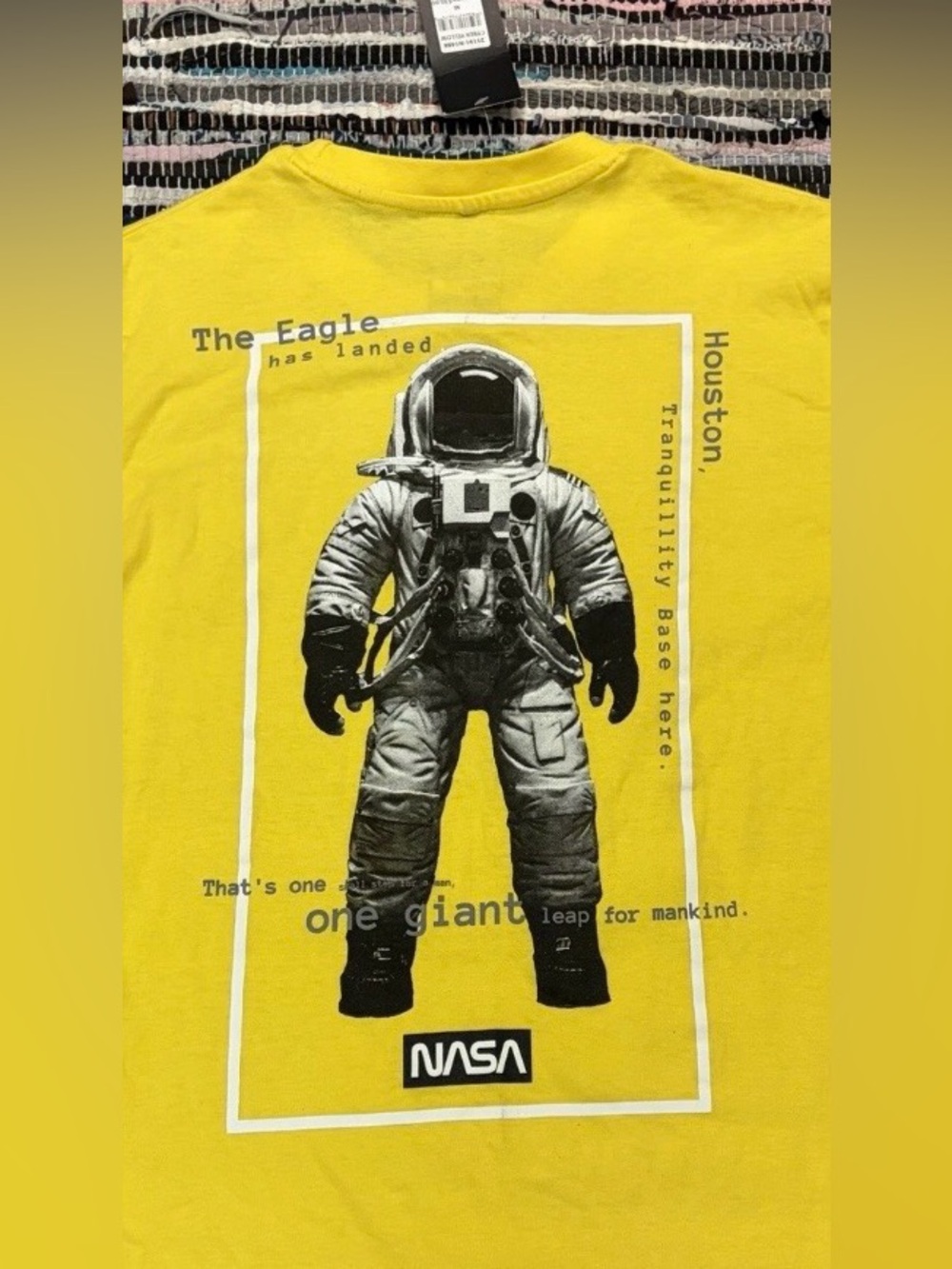 NASA Yellow Space Astronaut Tshirt Mens Medium NWT WT02